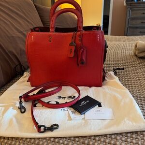 Coach 1941 Rogue 31 Glove Tanned Pebble Leather 38124 '1941 Red' RARE EUC!